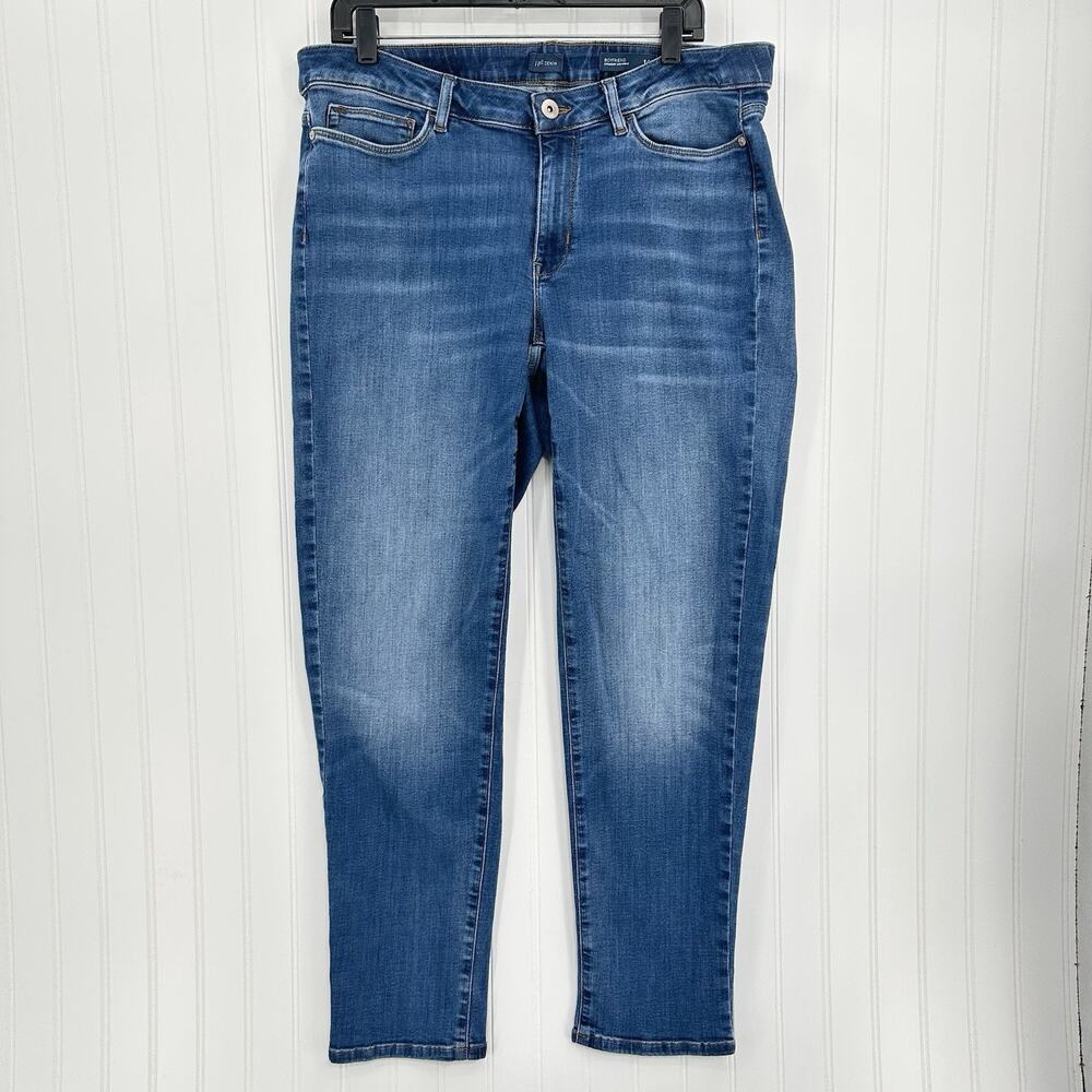 J Jill Jeans Womens 16 Boyfriend Straight Ankle Blue Stretch Denim Comfort